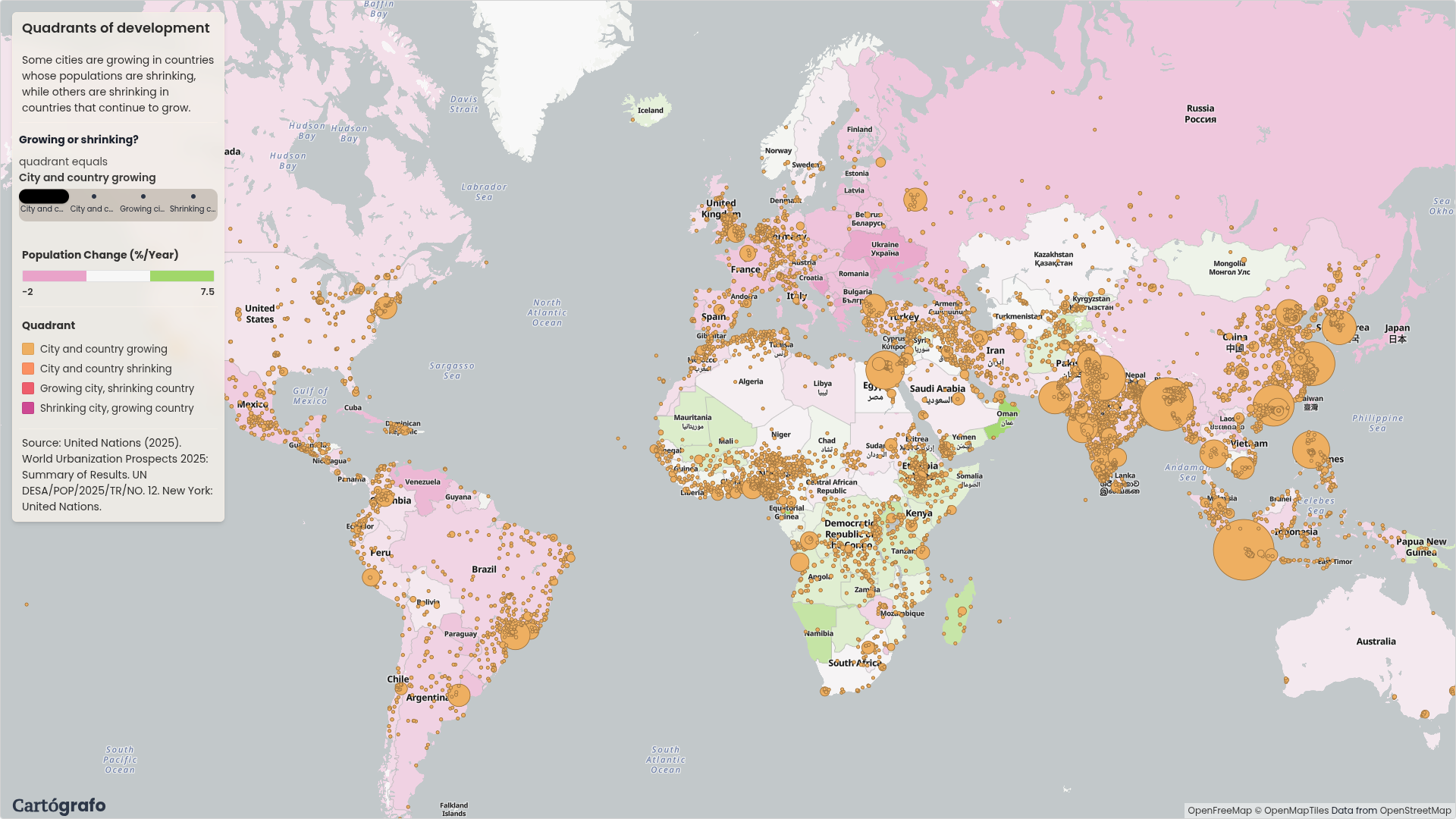Cities do not always move with their countries