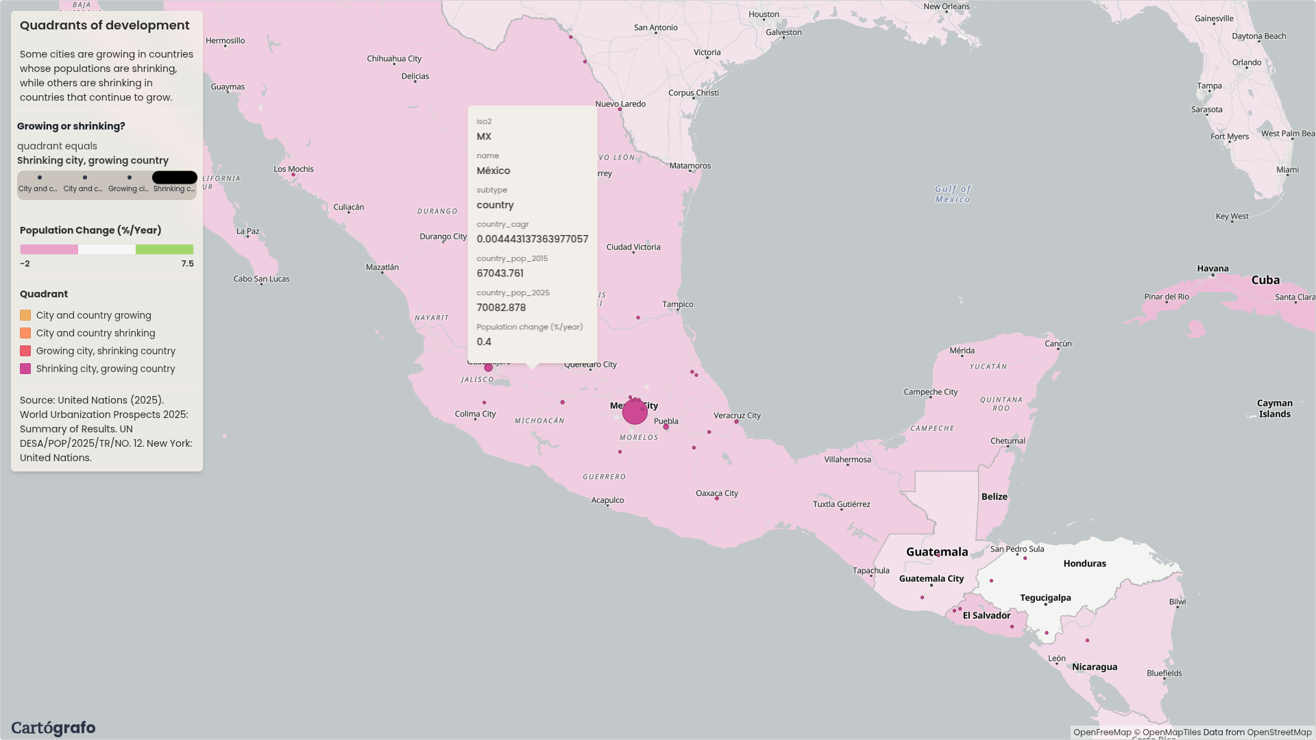 Mexico City selected as a shrinking city in a growing country